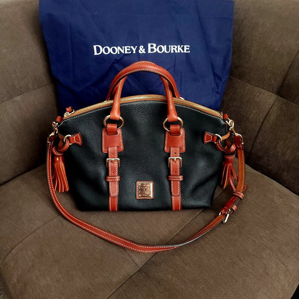 Dooney & Bourke Pebble Grain Leather Satchel Black & Brown. Excellent condition